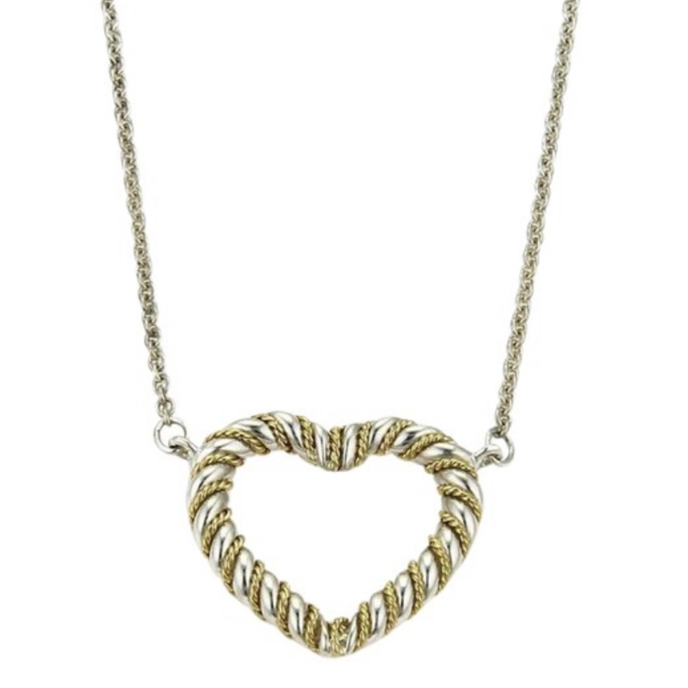 Tiffany & Co. Silver Wire Rope Heart Necklace